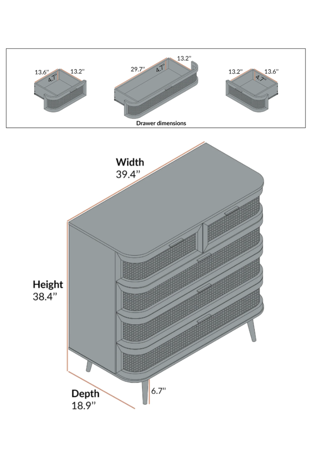 Ranchi 5 Drawer Chest