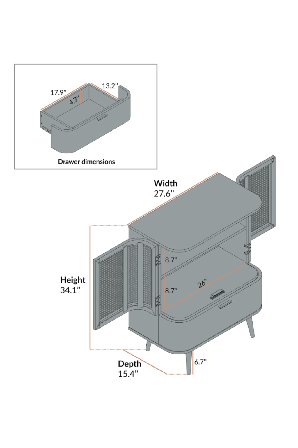 Ranchi 1 Drawer Sideboard