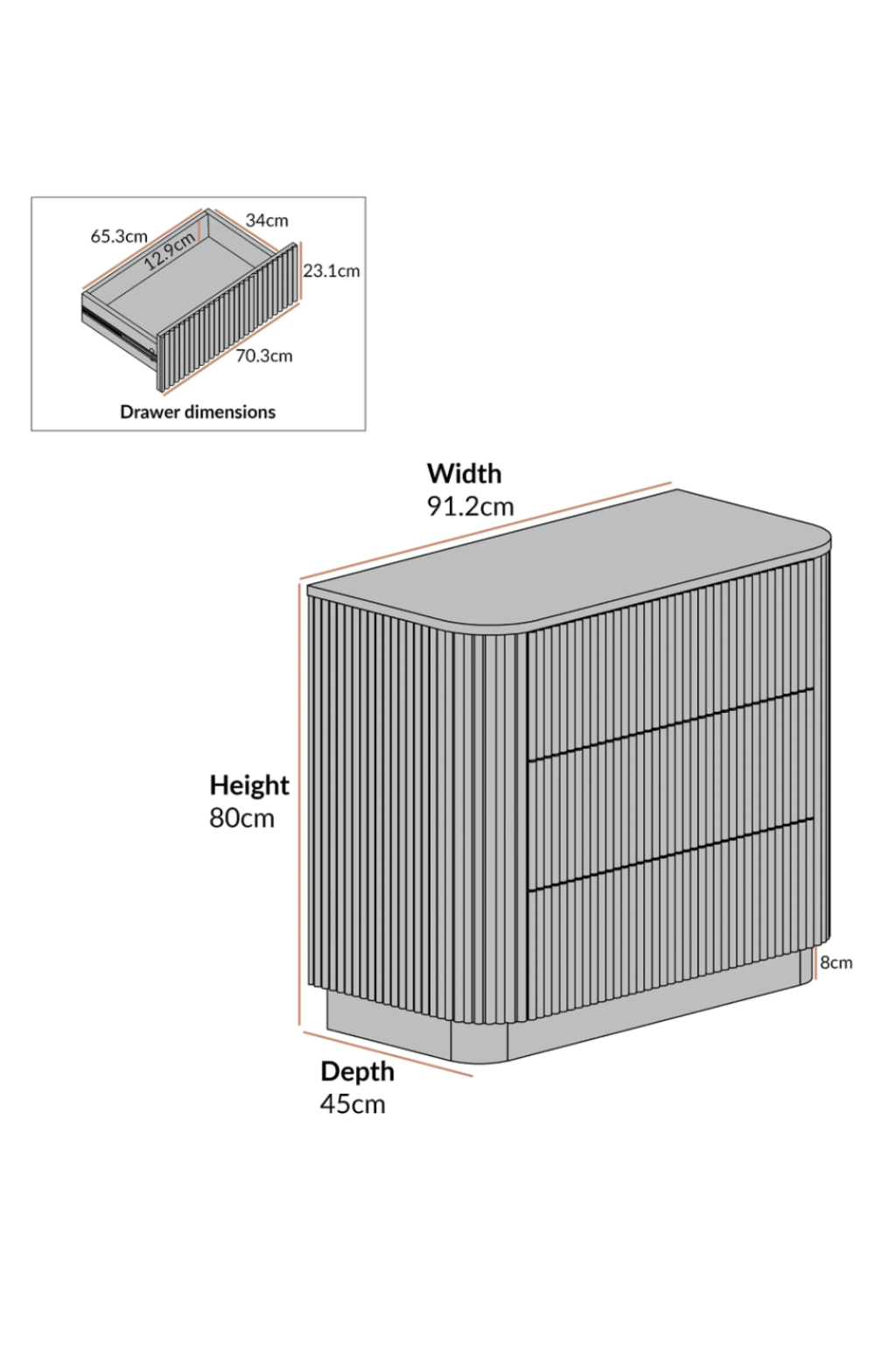 Thrissur 3 Drawer Chest