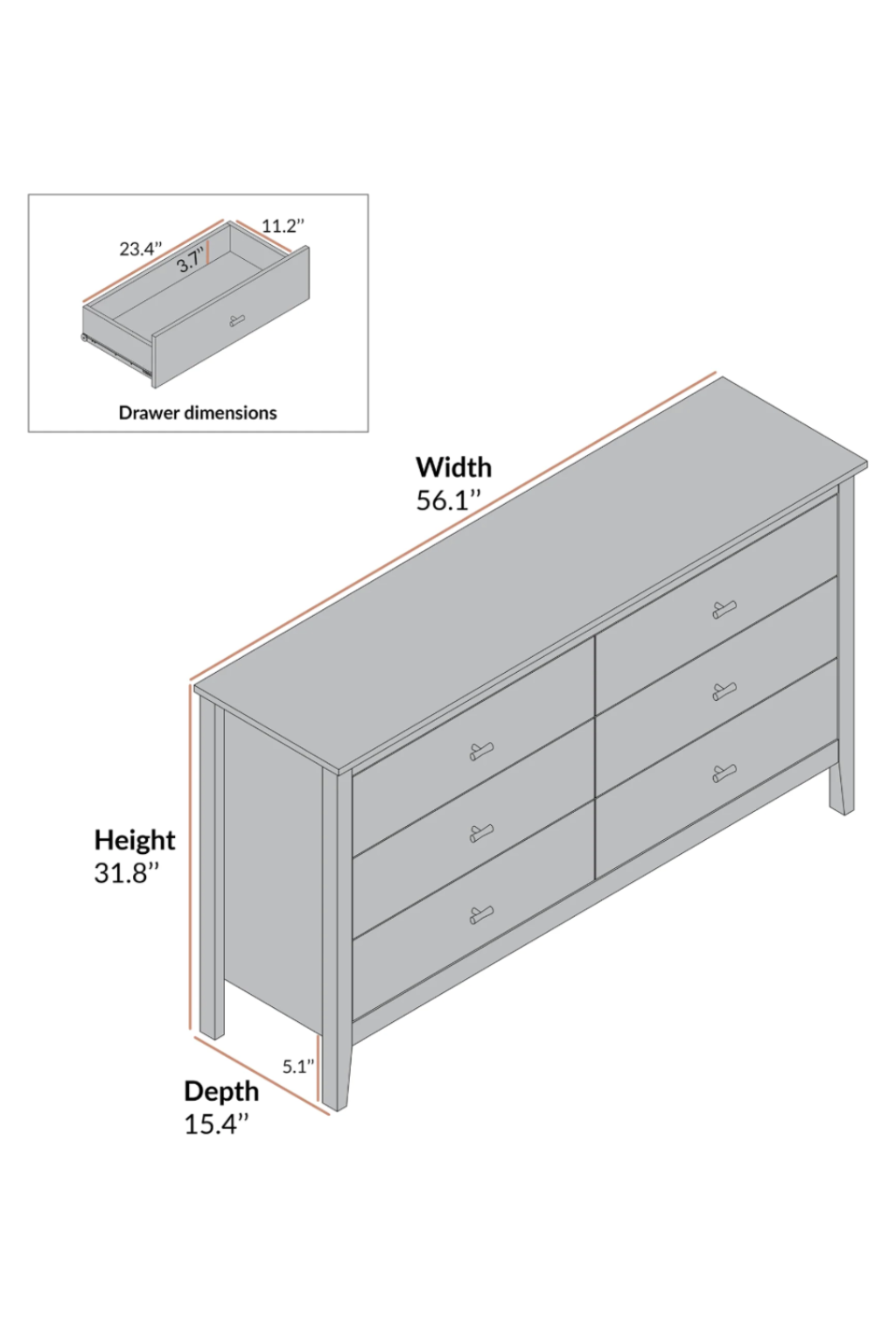 Patnam 6 Drawer Chest