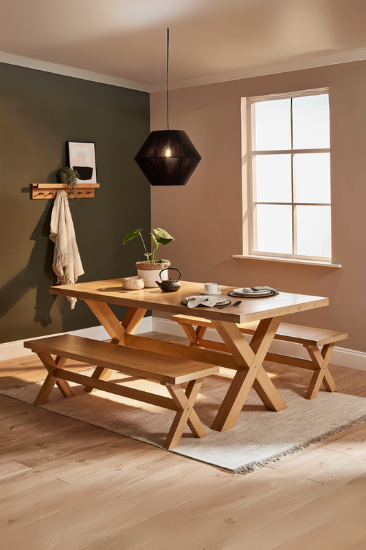Ajmer Dining Table and Bench Set